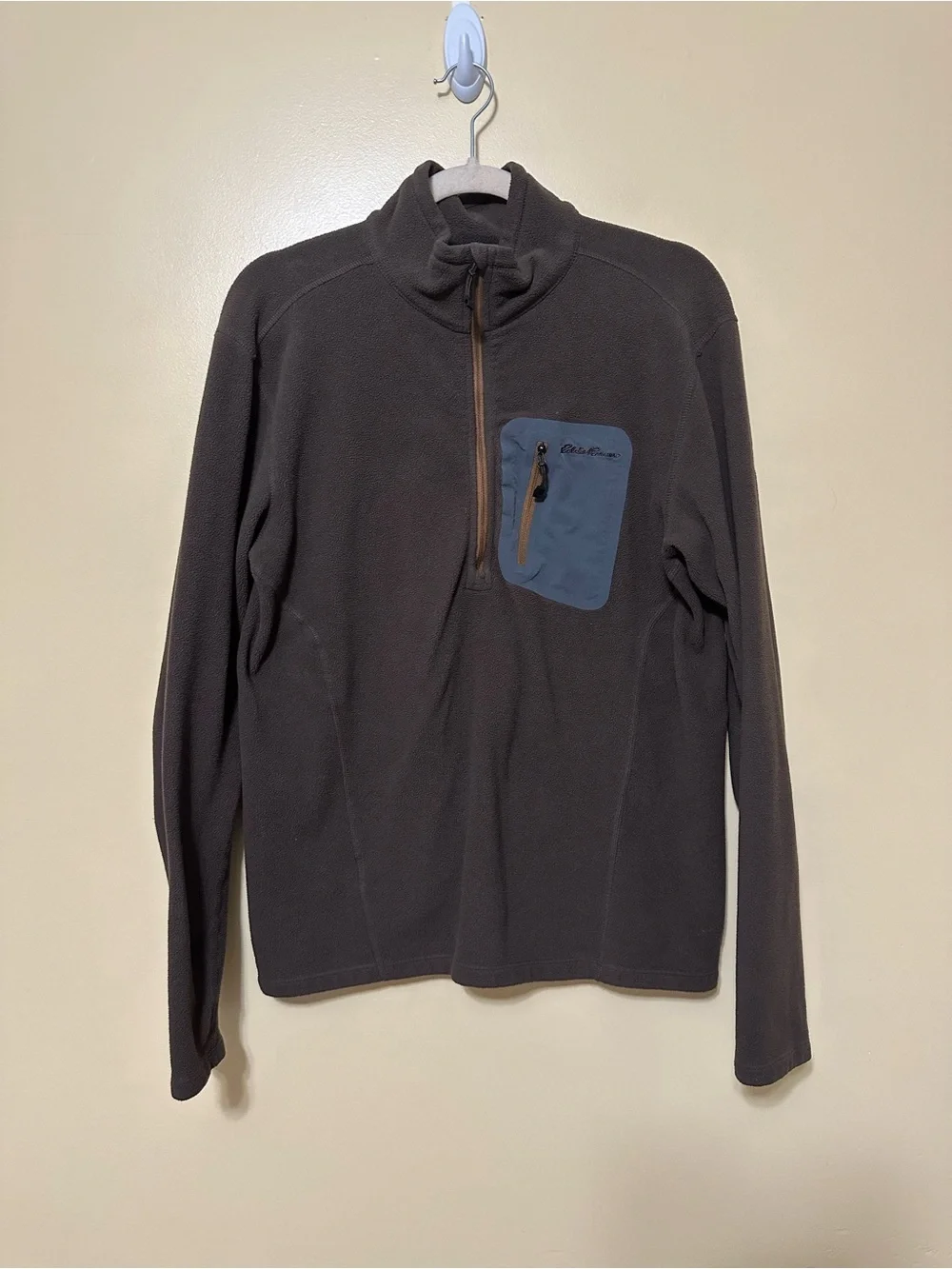 Eddie Bauer First Ascent Polartec 1/2 Zip Fleece Pullover Contrast Pocket Men M